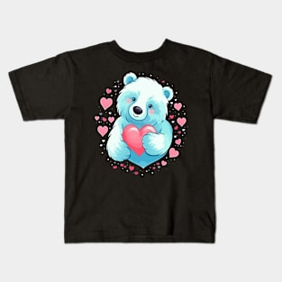 Polar Bear Valentine Day Kids T-Shirt